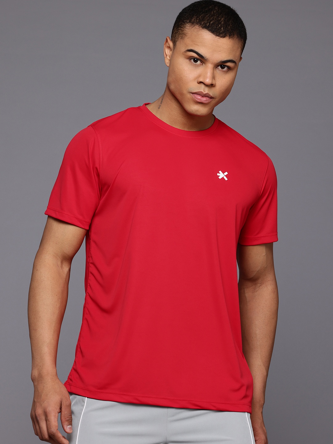 

HRX by Hrithik Roshan Typography Printed Rapid-Dry Training T-shirt, Red