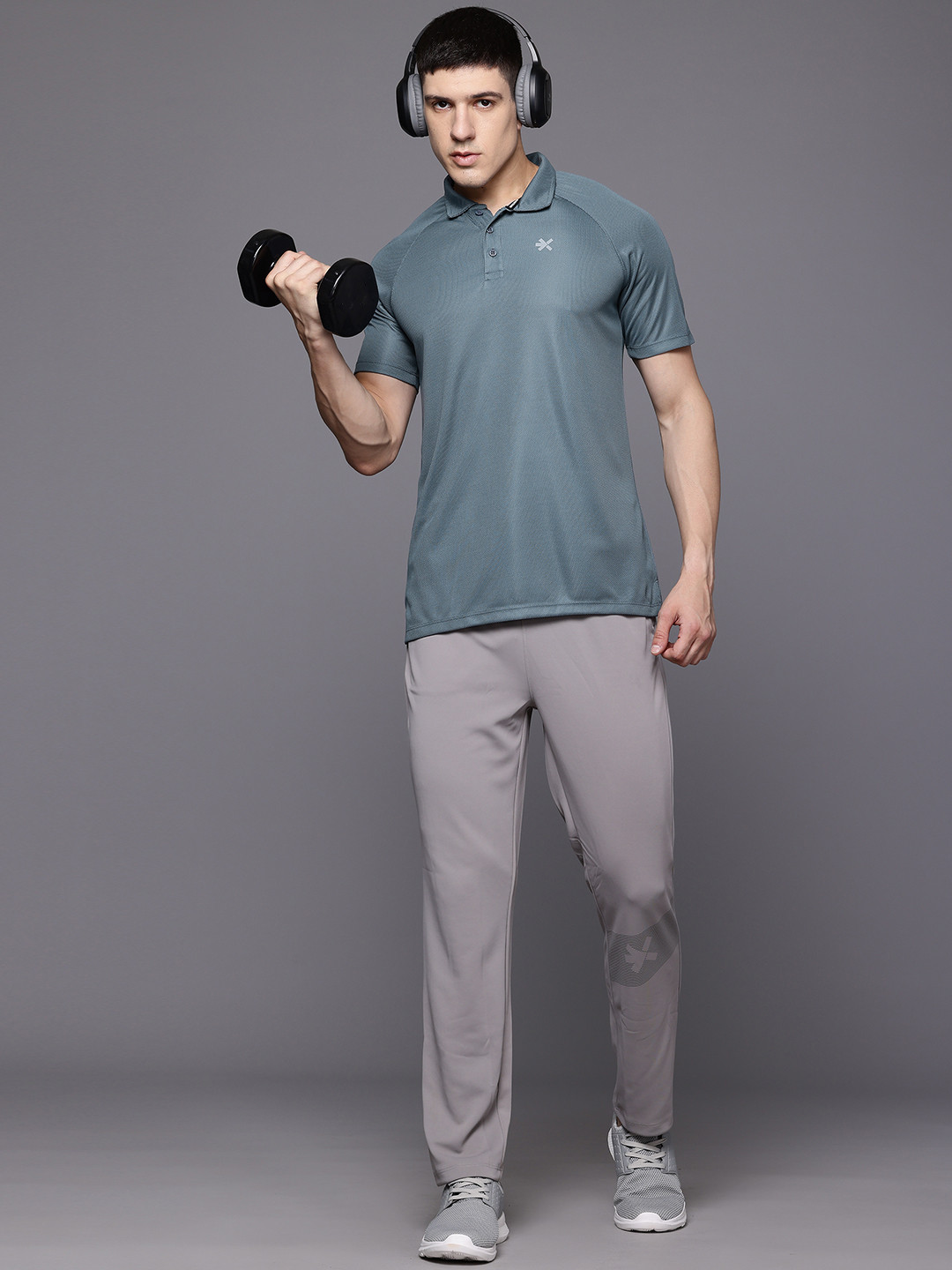 

HRX by Hrithik Roshan Polo Collar Rapid-Dry Training T-shirt, Teal