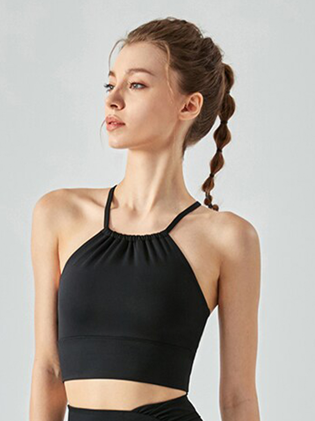 

JC Collection Full Coverage Removable Padding Workout Bra With 360 Degree Support, Black