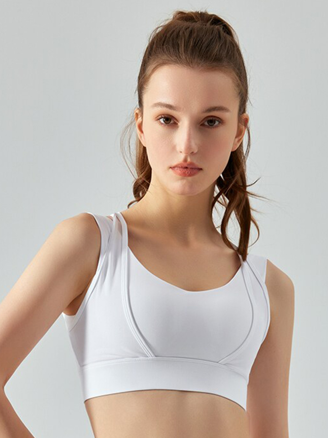 

JC Collection Full Coverage Heavily Padded Workout Bra With 360 Degree Support, White