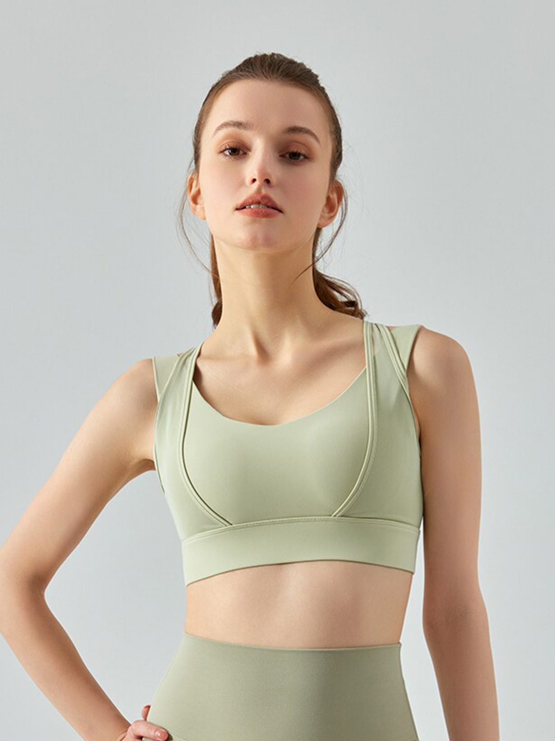 

JC Collection Full Coverage Heavily Padded Workout Bra With 360 Degree Support, Green