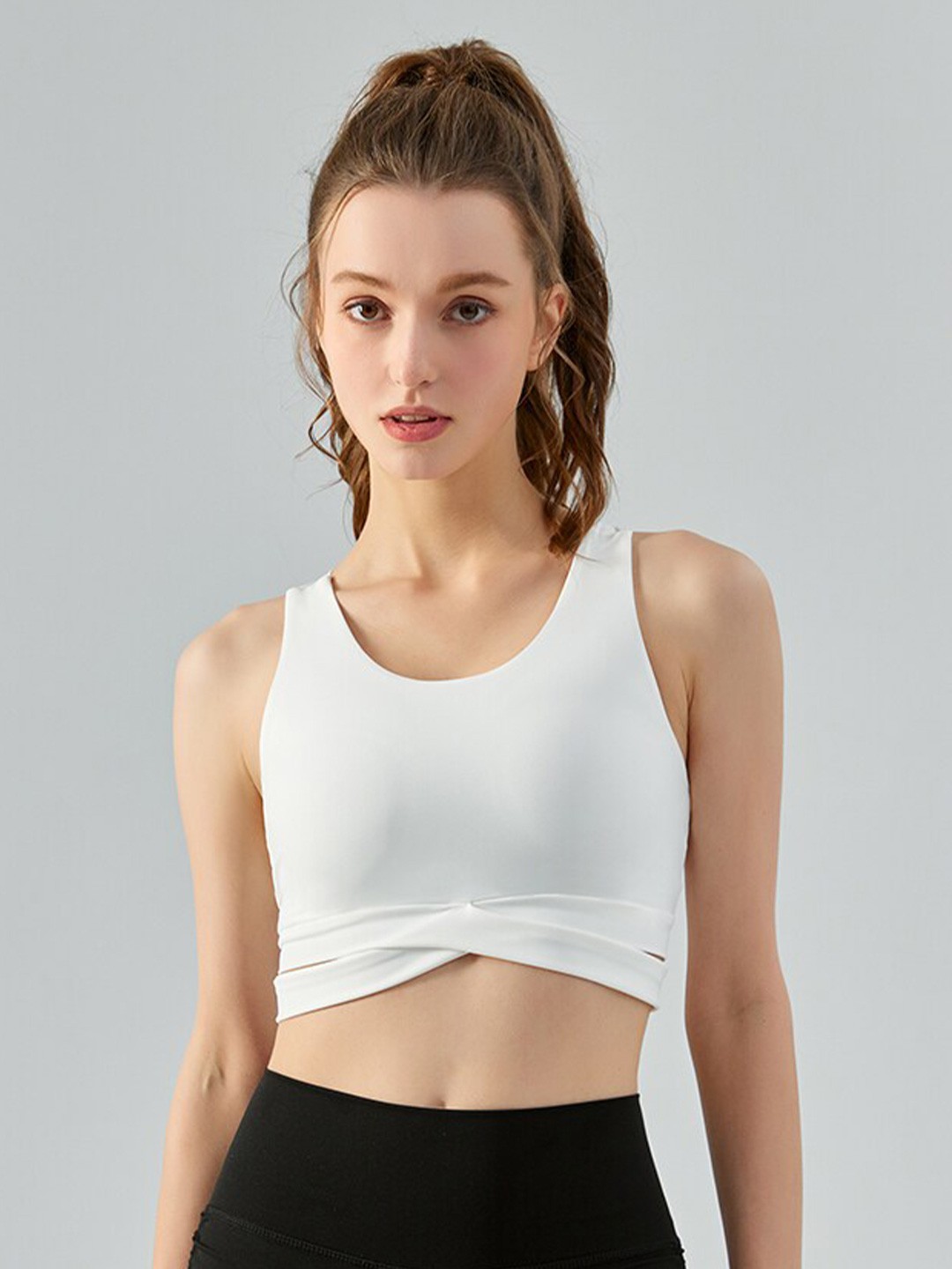

JC Collection Full Coverage Heavily Padded Workout Bra With 360 Degree Support, White