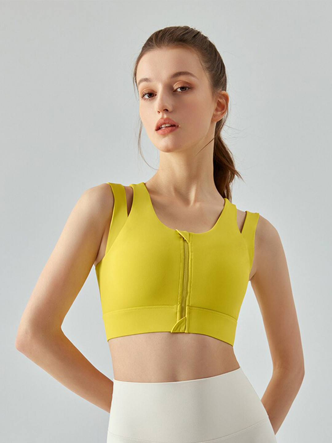 

JC Collection Full Coverage Heavily Padded Workout Bra With 360 Degree Support, Yellow
