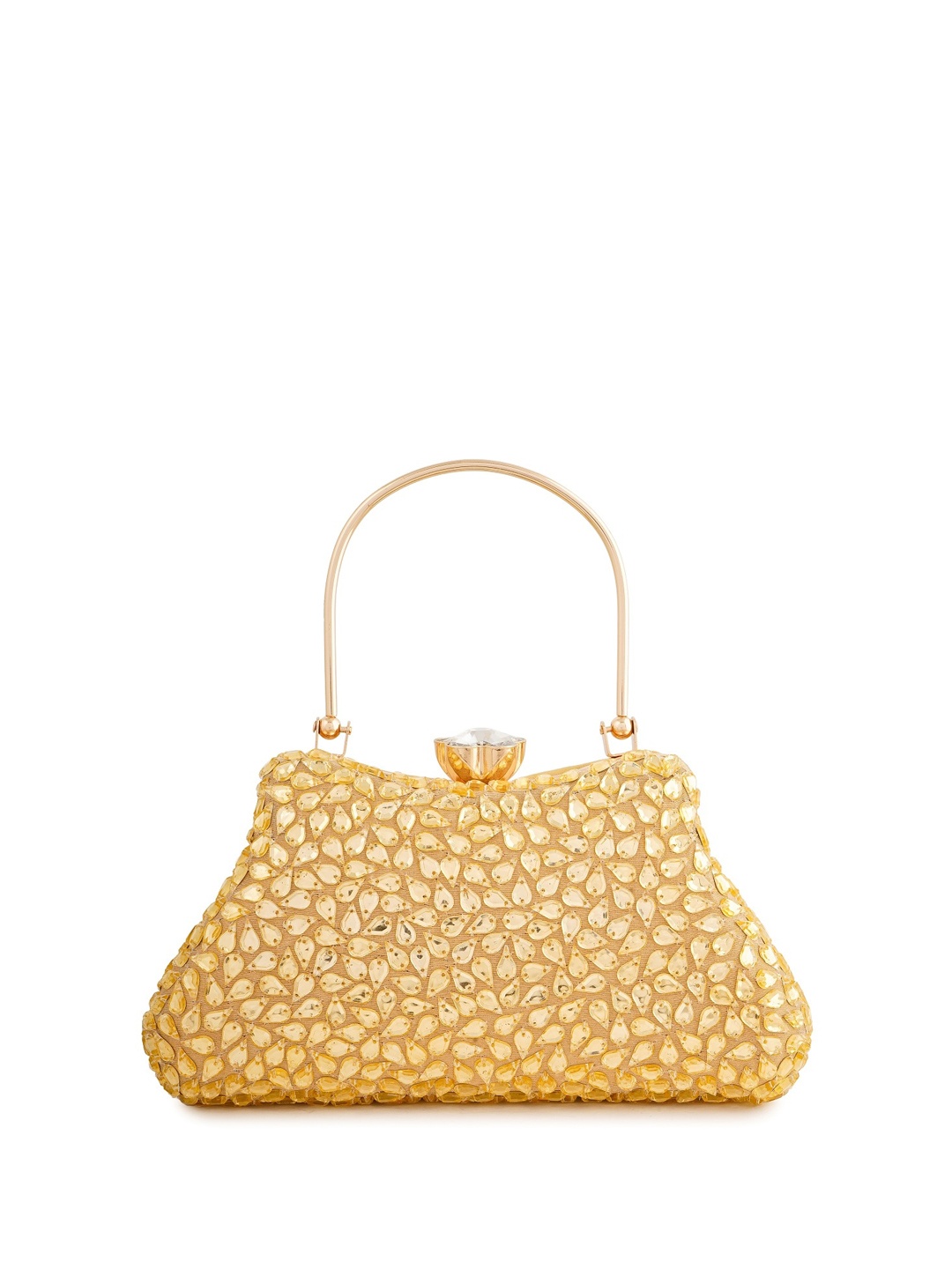 A Clutch Story Embellished Box Clutch, Gold