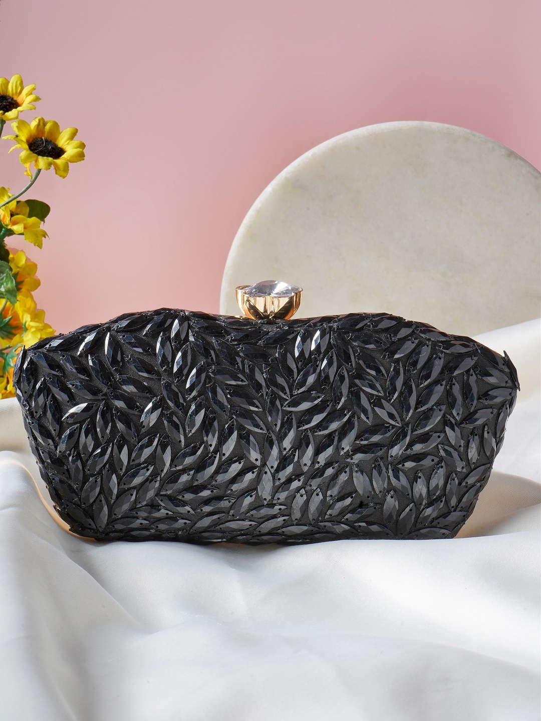 

A Clutch Story Embellished Box Clutches, Black