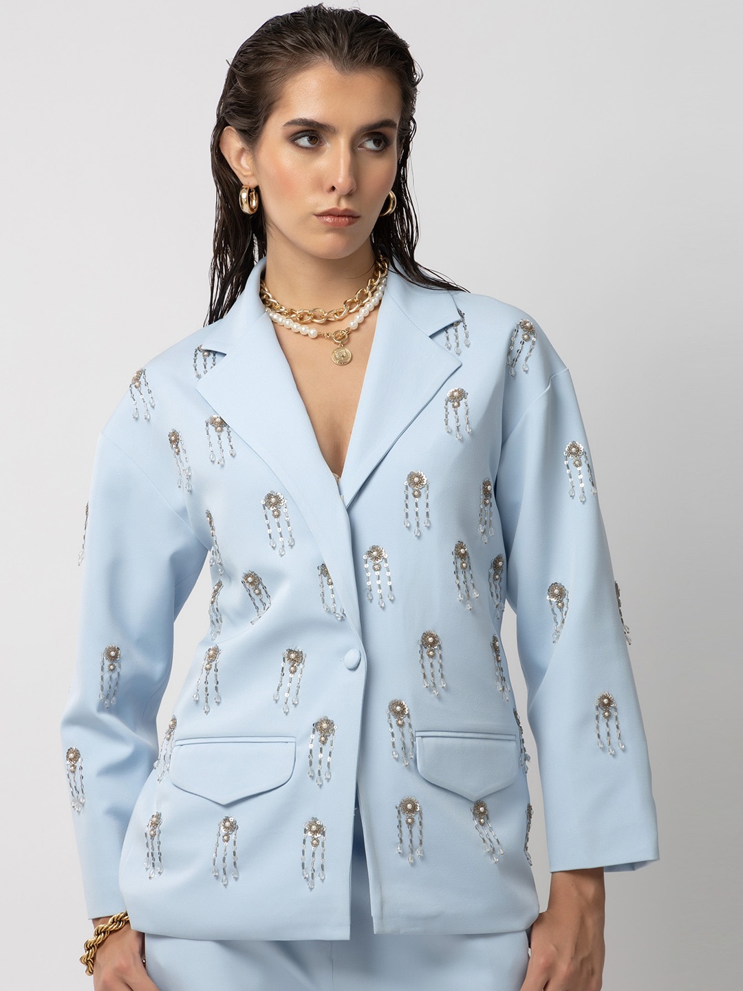 

Diwaah Single Breasted Casual Blazer, Blue