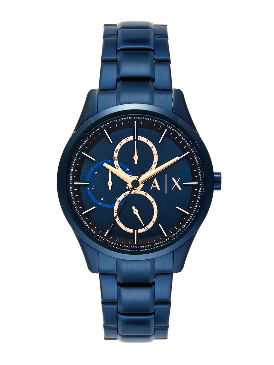 

Armani Exchange Men Dial & Stainless Steel Bracelet Style Straps Analogue Watch AX1881, Blue