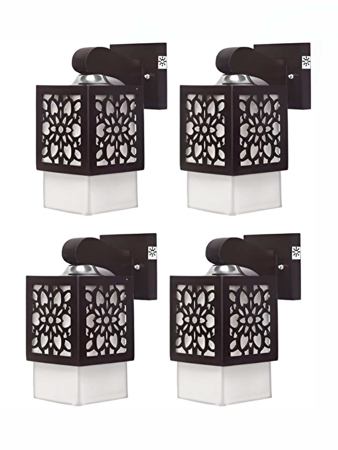 

ADWAIT Black & White 4 Pieces Textured Glass Contemporary Square Shaped Wall Lamp