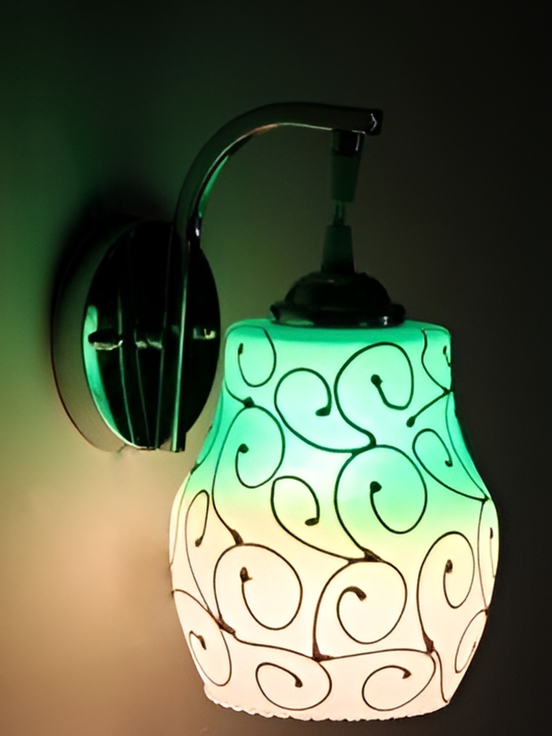 

ADWAIT White & Black Printed Glass Quirky Bell Shaped Wall Lamp