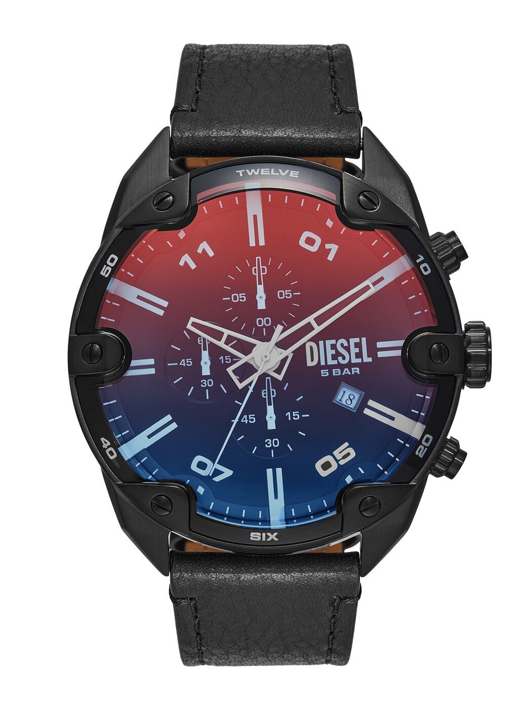 

DIESEL Men Printed Dial & Leather Straps Analogue Watch DZ4667, Black