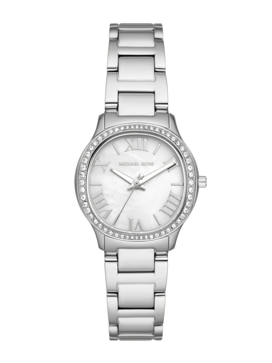 

Michael Kors Sage Women Embellished Dial & Stainless Steel Analogue Watch MK4824, Silver