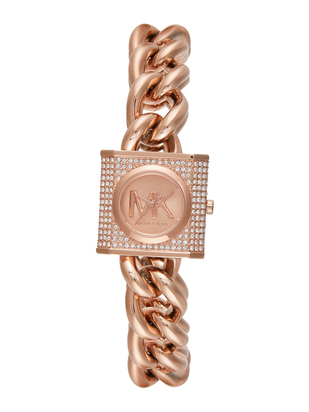 

Michael Kors Women Embellished Dial Bracelet Style Straps Analogue Watch MK4827, Rose gold