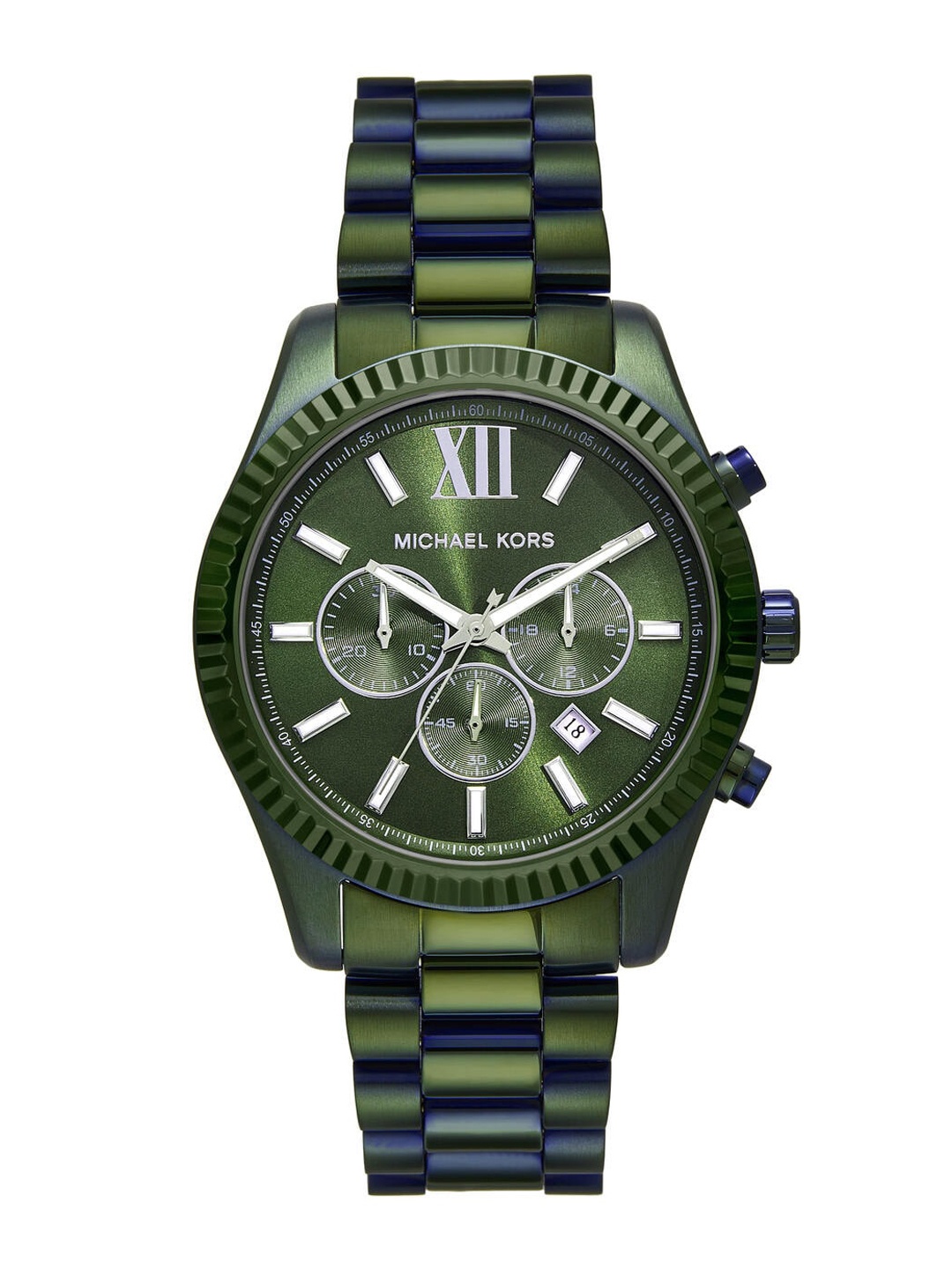 

Michael Kors Men Dial & Stainless Steel Bracelet Style Straps Analogue Watch MK9166, Green