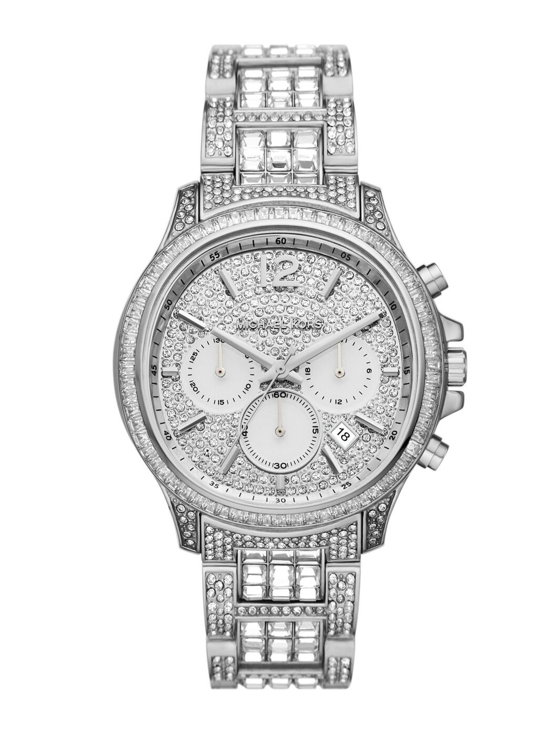 

Michael Kors Women Stainless Steel Embellished Straps Analogue Watch MK7483LE, Silver