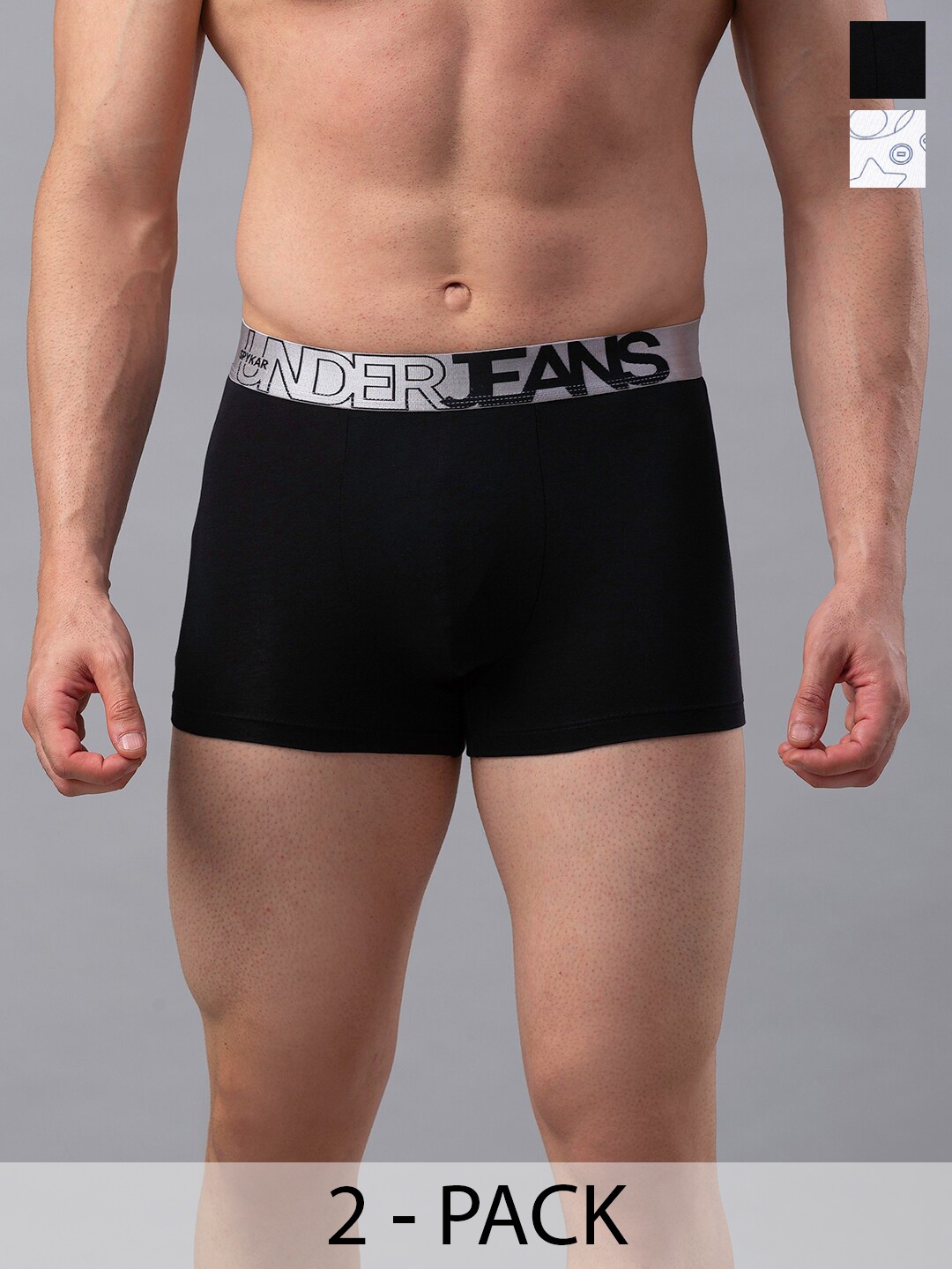 

UnderJeans by Spykar Pack Of 2 Outer Elastic Trunk, White
