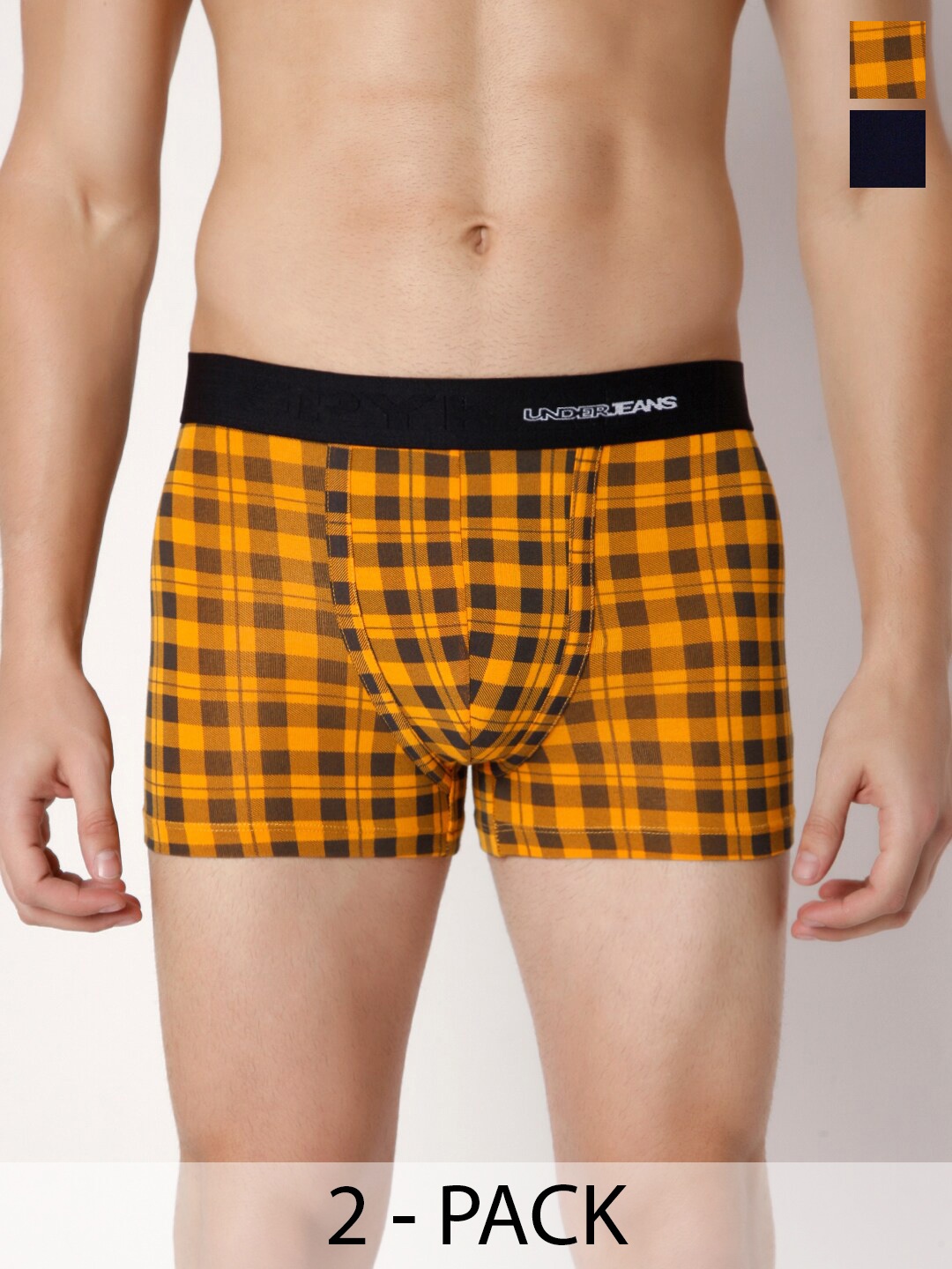

UnderJeans by Spykar Pack Of 2 Outer Elastic Trunk, Orange