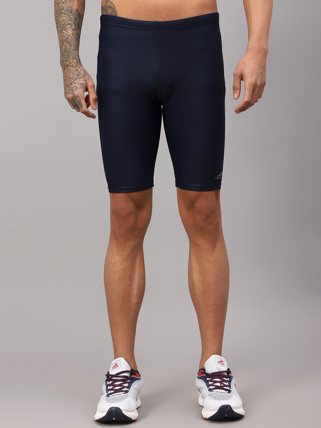 

VECTOR X Men Skinny Fit Dri-FIT Sports Tights, Navy blue