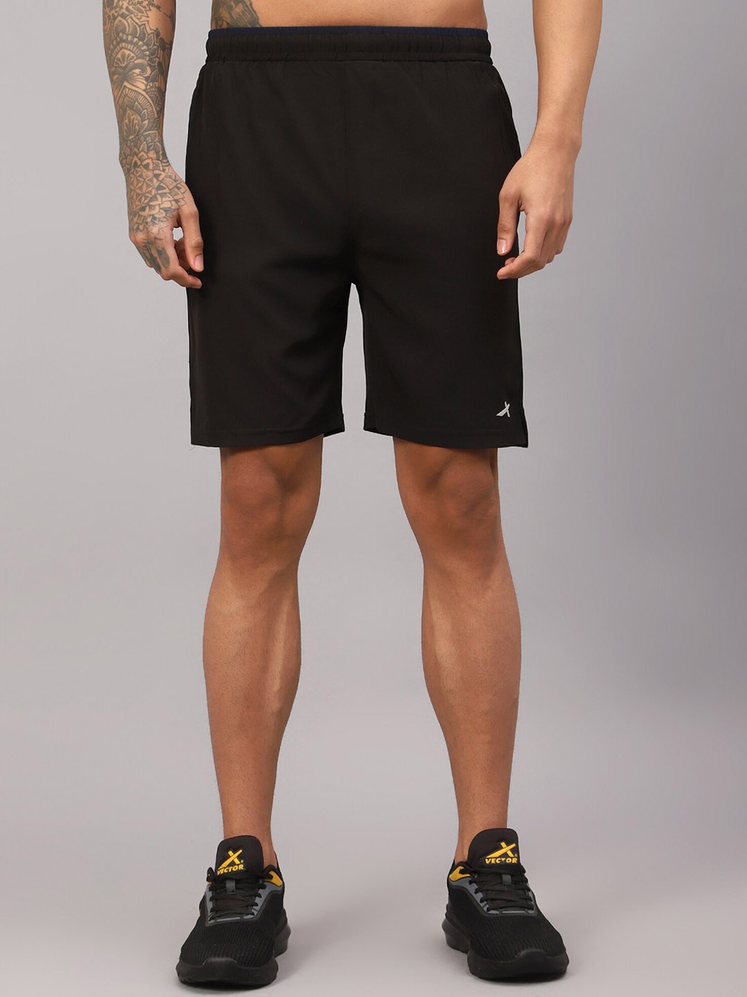

VECTOR X Men Mid-Rise Dri-FIT Sports Shorts, Black