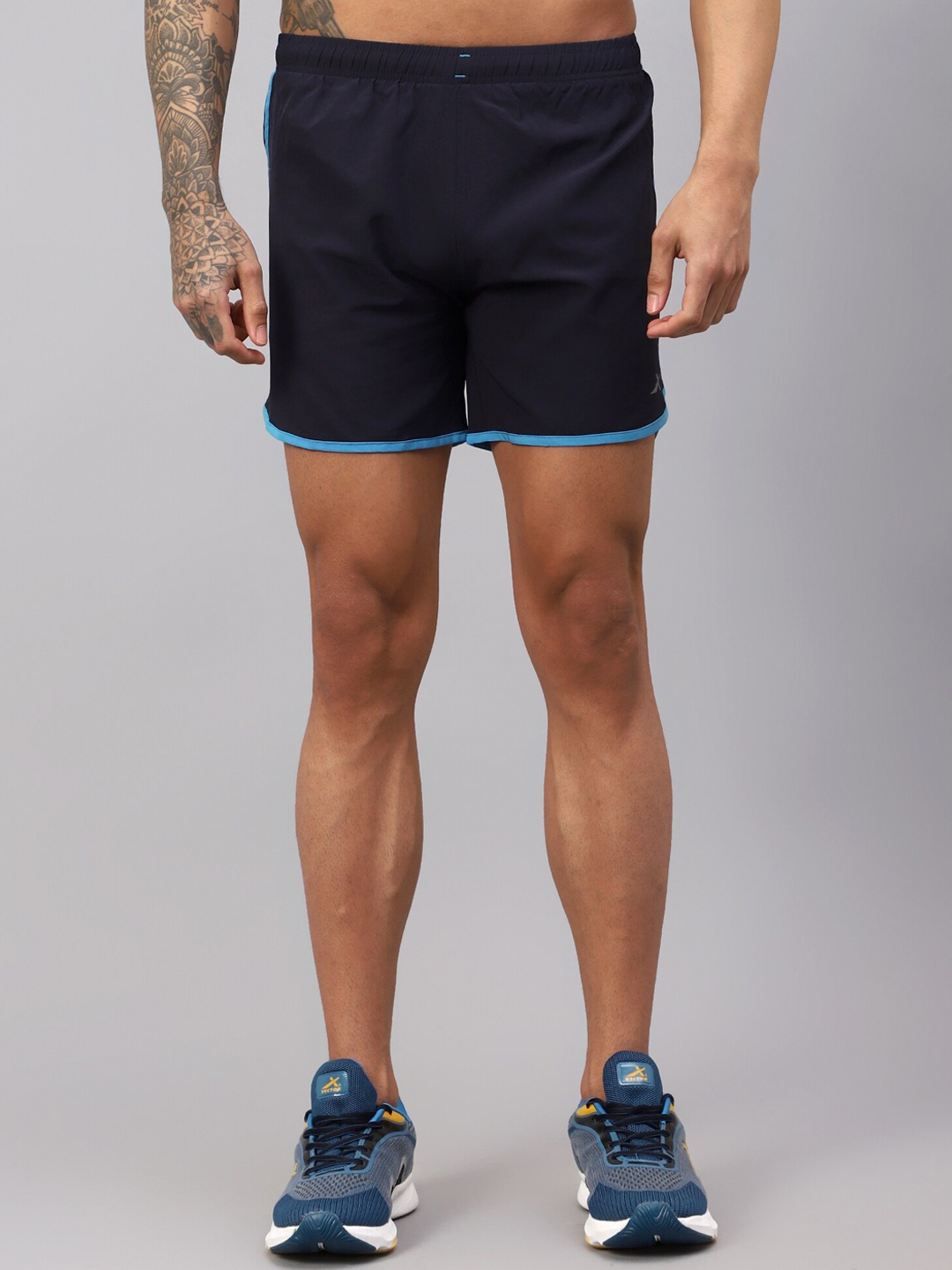 

VECTOR X Men Mid Rise Dri-Fit Sports Shorts, Navy blue