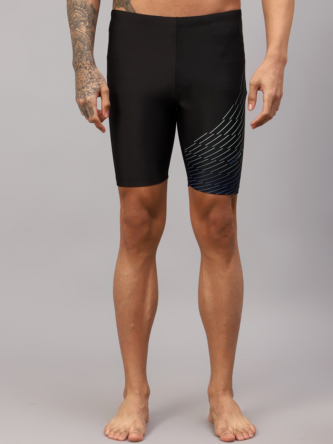 

VECTOR X Men Skinny Fit Sports Shorts, Black