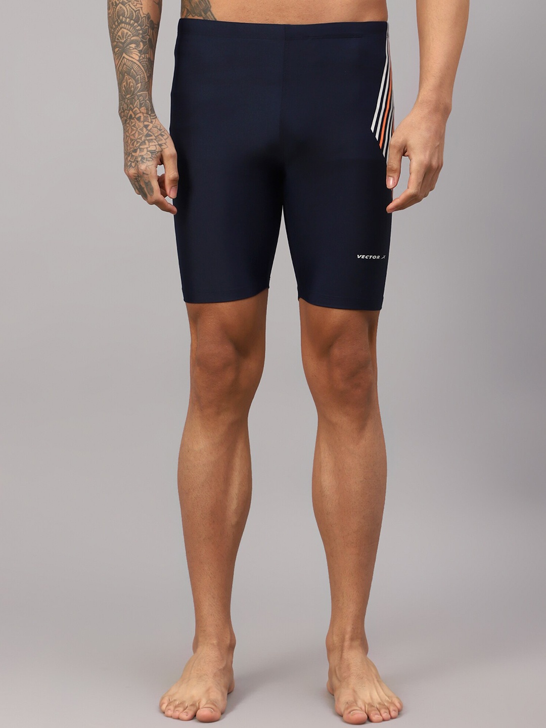

VECTOR X Men Skinny Fit Dri-FIT Sports Tights, Navy blue