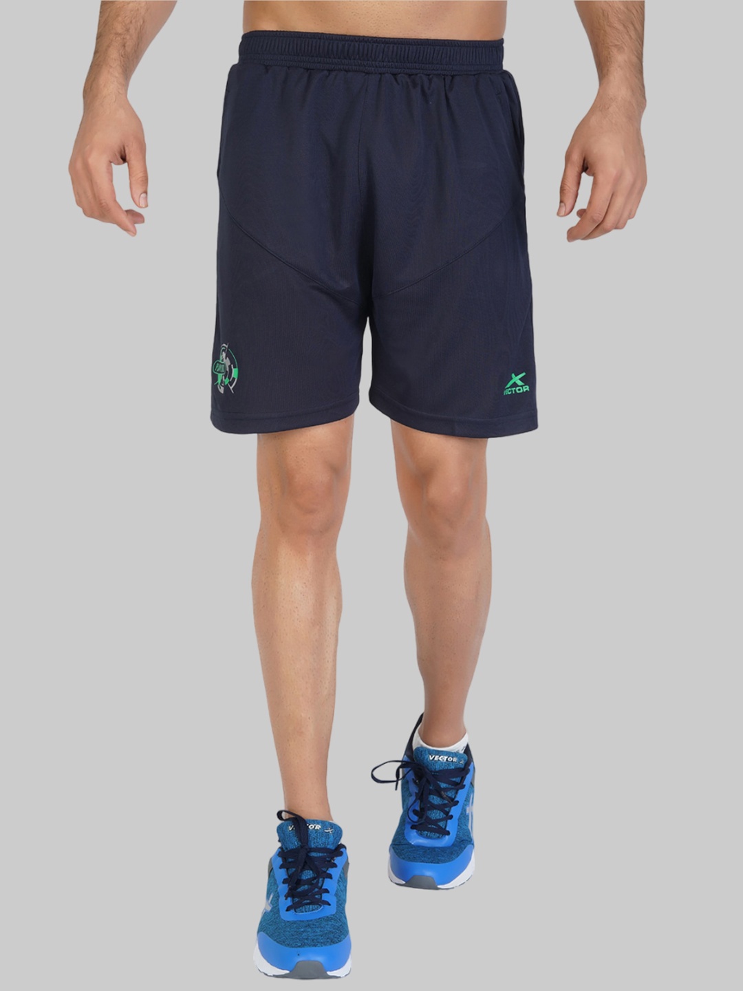 

VECTOR X Men Loose Fit Sports Shorts, Navy blue