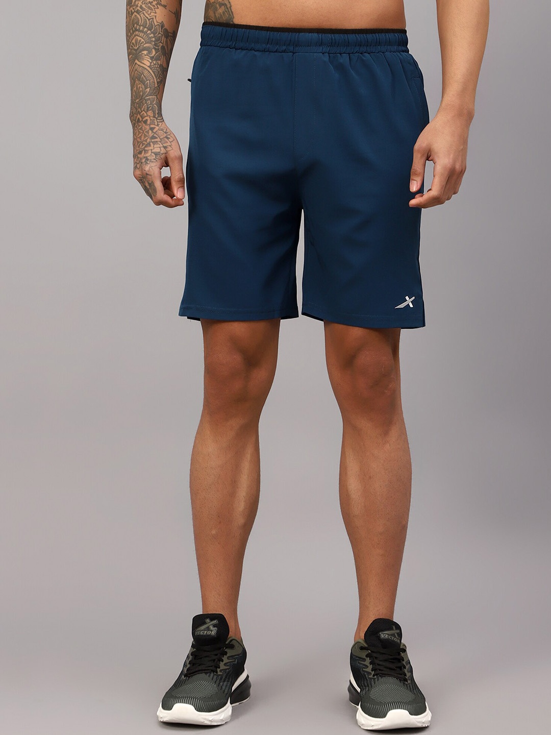 

VECTOR X Men Mid-Rise Dri-FIT Sports Shorts, Blue