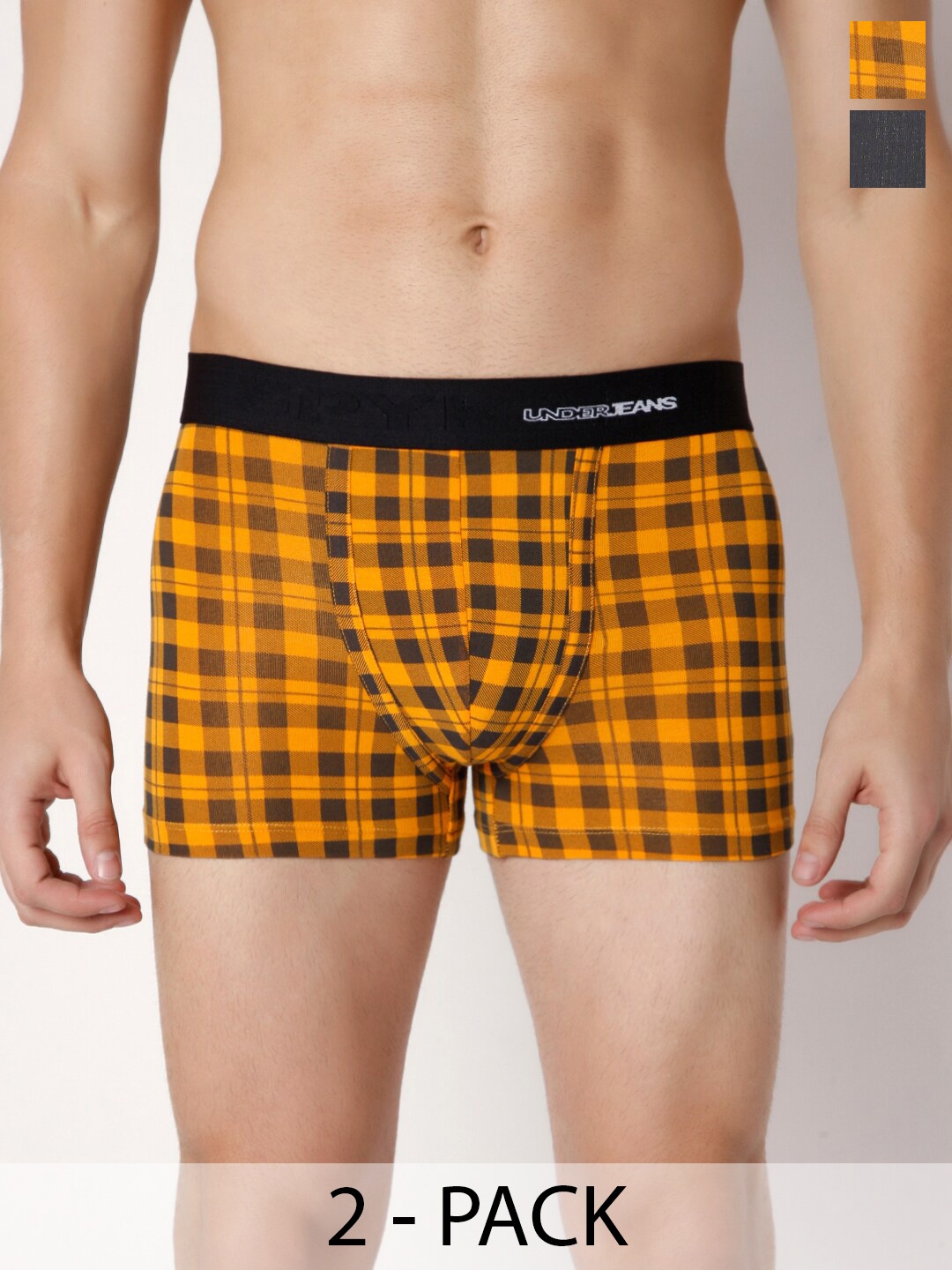 

UnderJeans by Spykar Pack Of 2 Outer Elastic Trunk, Orange