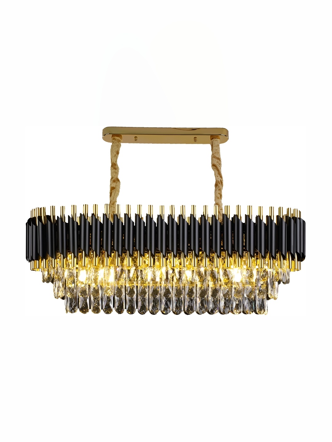 

ADWAIT Gold-Toned & Black Textured Glass Contemporary Ceiling Lamp