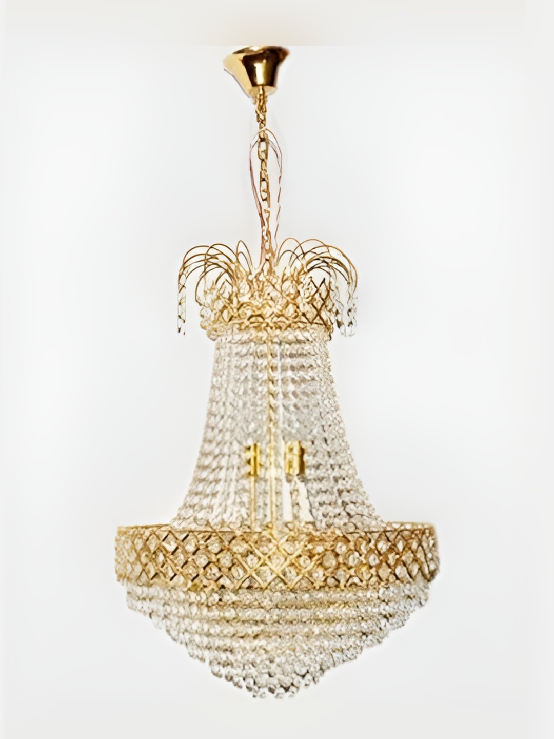 

ADWAIT White & Gold-Toned Glass Traditional Ceiling Lamp