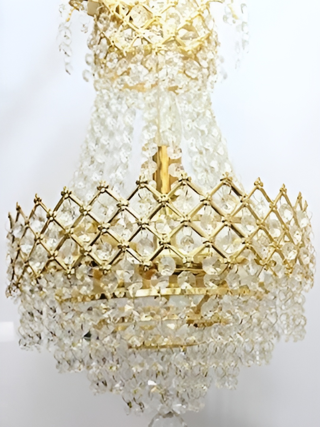 

ADWAIT White & Gold-Toned Glass Traditional Ceiling Lamp