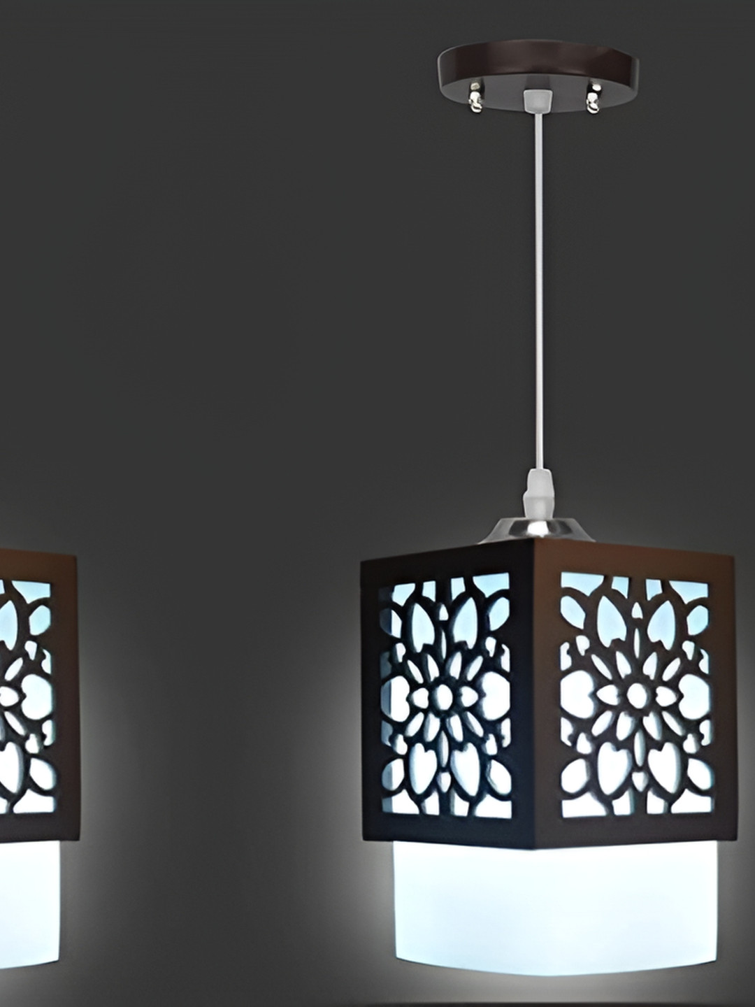 

ADWAIT Black & White Textured Glass Contemporary Ceiling Lamp