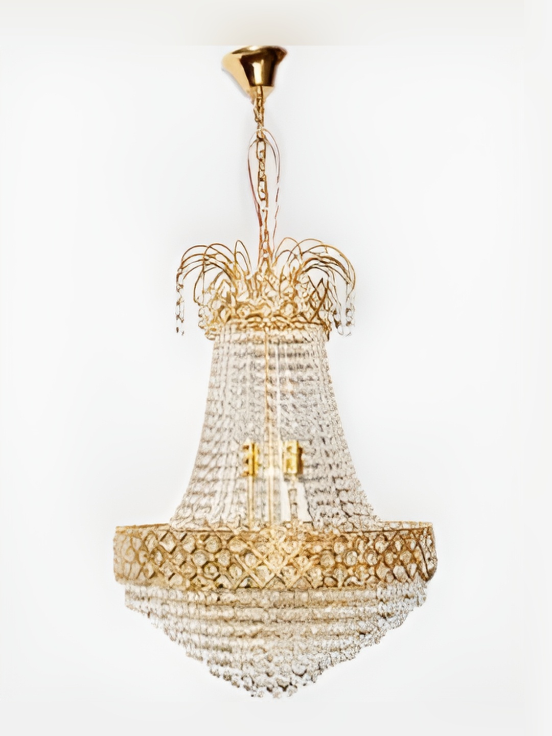 

ADWAIT Gold-Toned & White Textured Glass Contemporary Ceiling Lamp