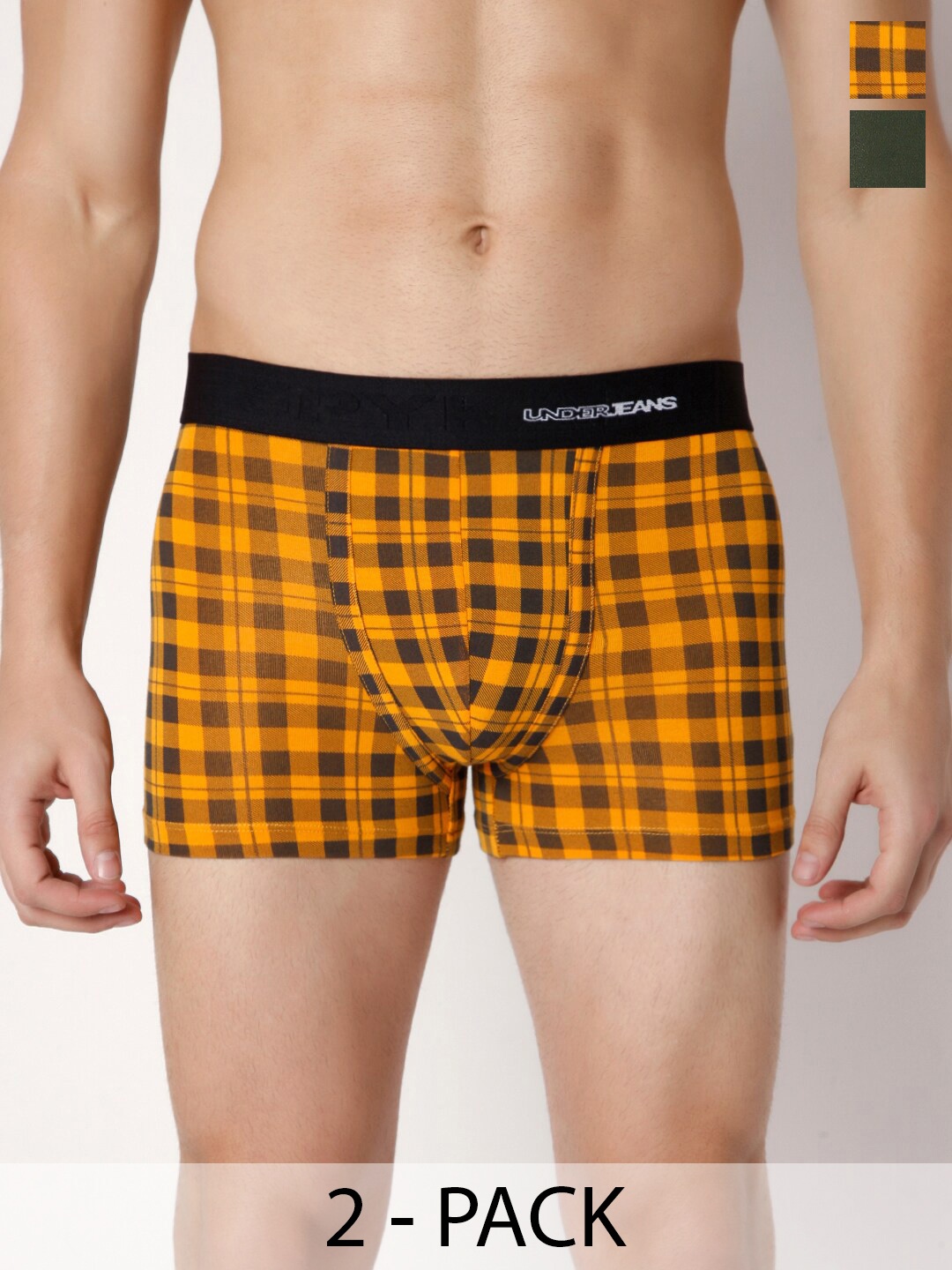 

UnderJeans by Spykar Pack Of 2 Outer Elastic Trunk, Orange