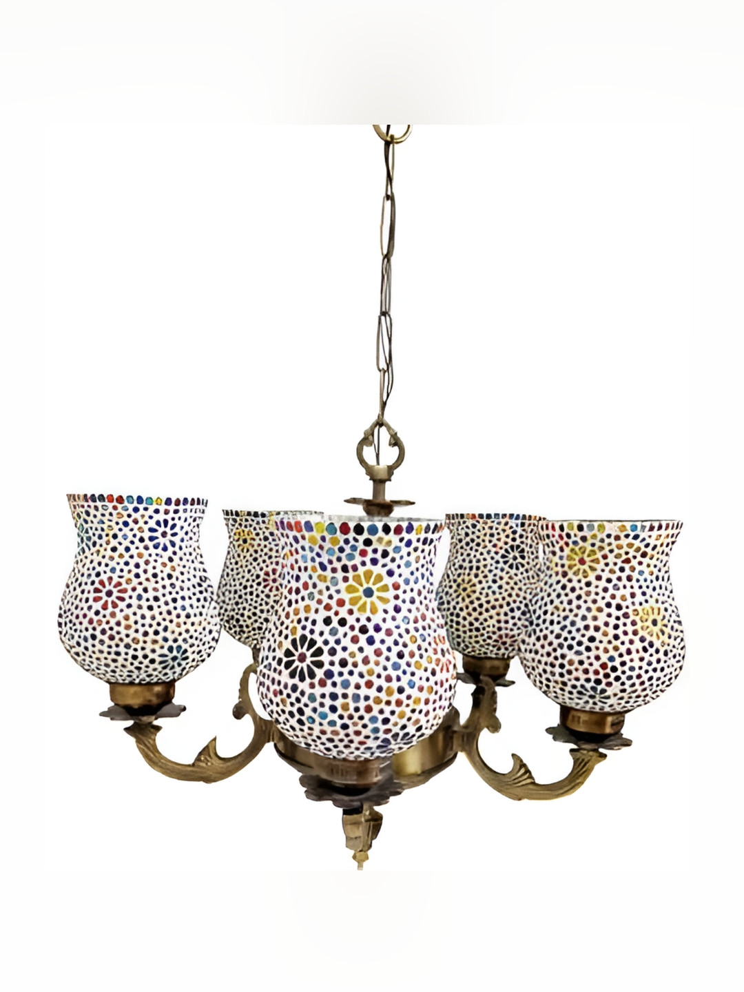 

ADWAIT White & Yellow Textured Glass Contemporary Ceiling Lamp