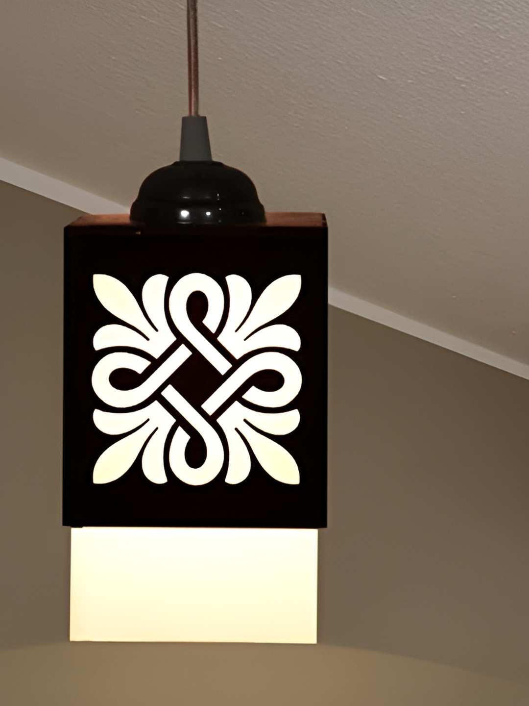 

ADWAIT Black & White Textured Glass Contemporary Ceiling Lamp