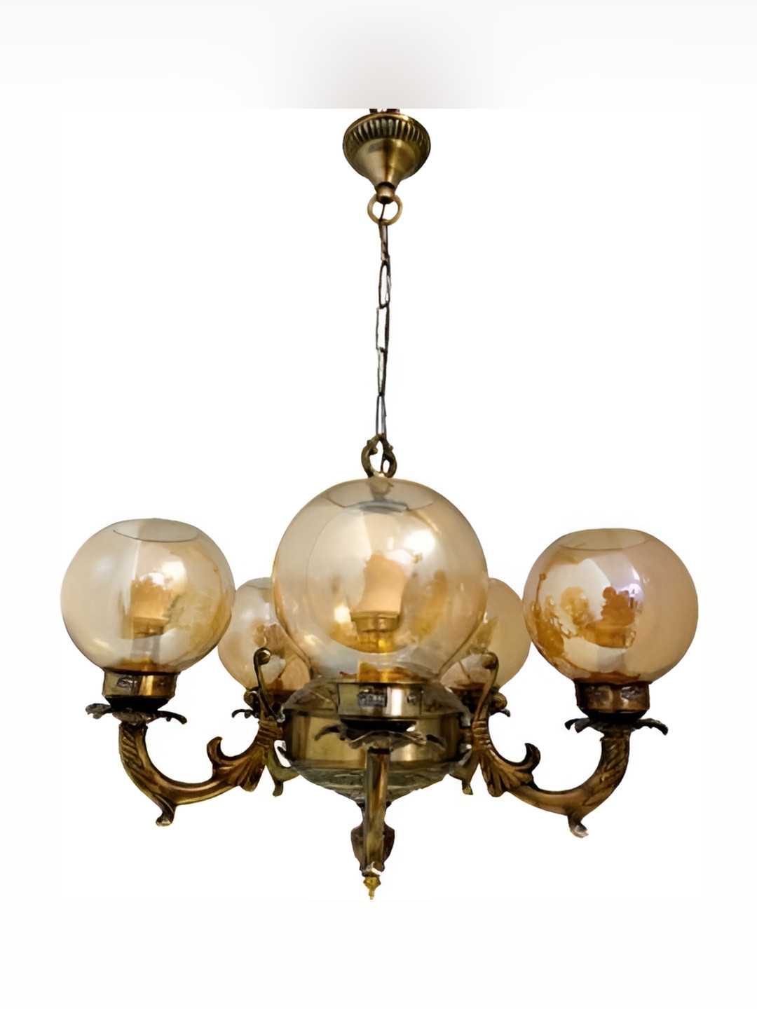 

ADWAIT Gold-Toned & Black Textured Glass Contemporary Ceiling Lamp