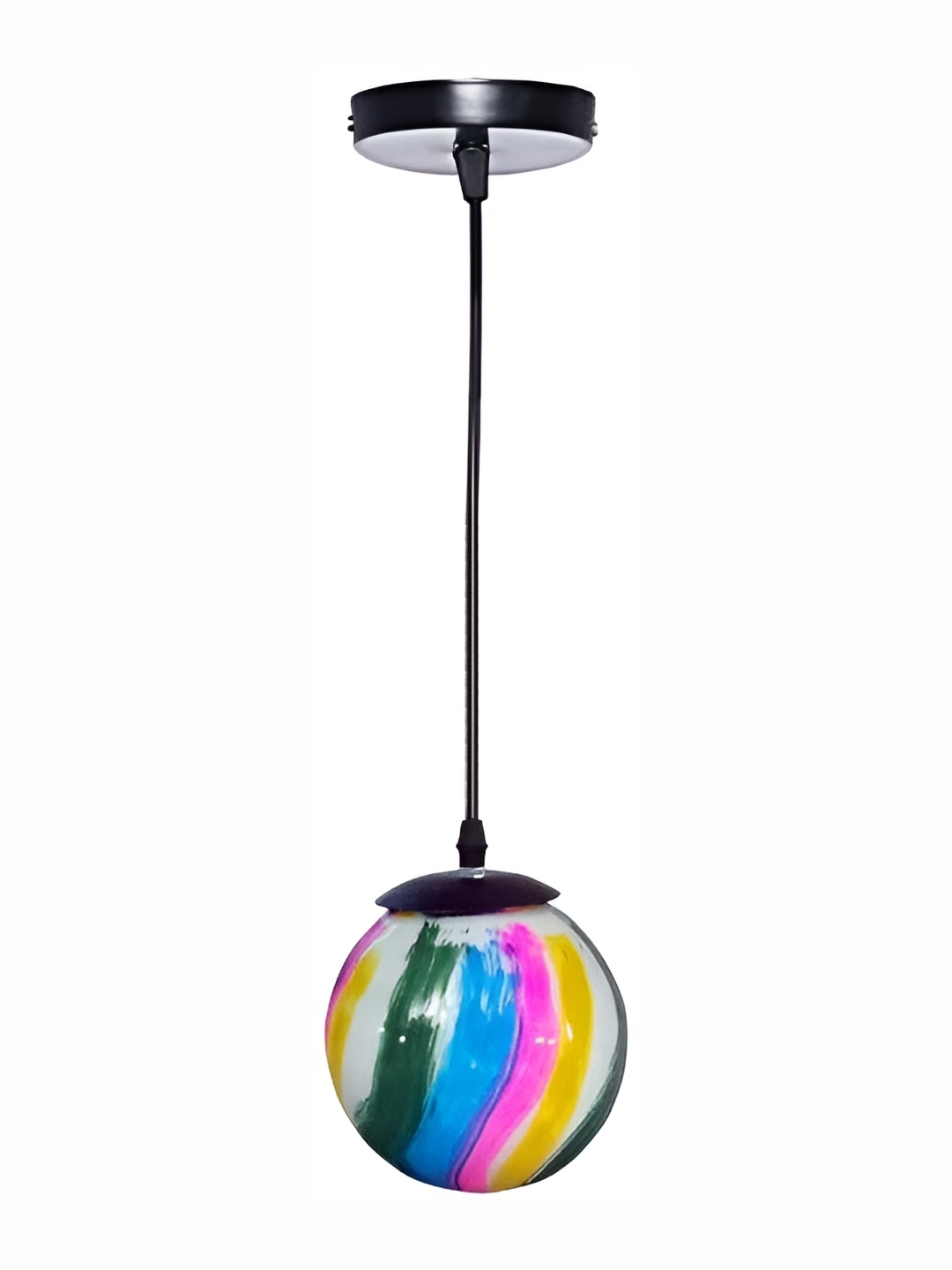 

ADWAIT White & Pink Printed Glass Quirky Ceiling Lamp