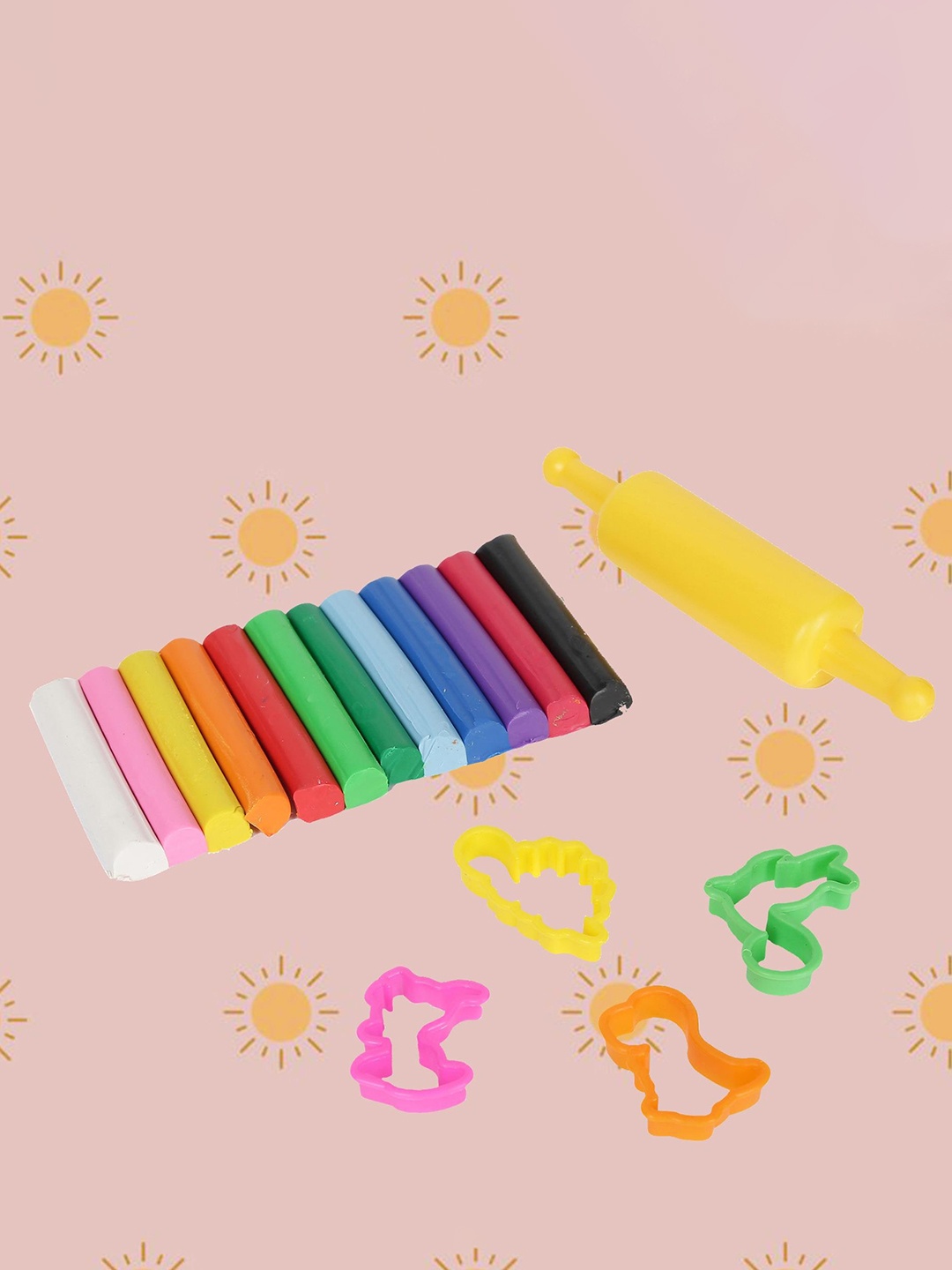 

SKOODLE Kids Clay With Sat Dino Theme Moulds & Roller, Yellow