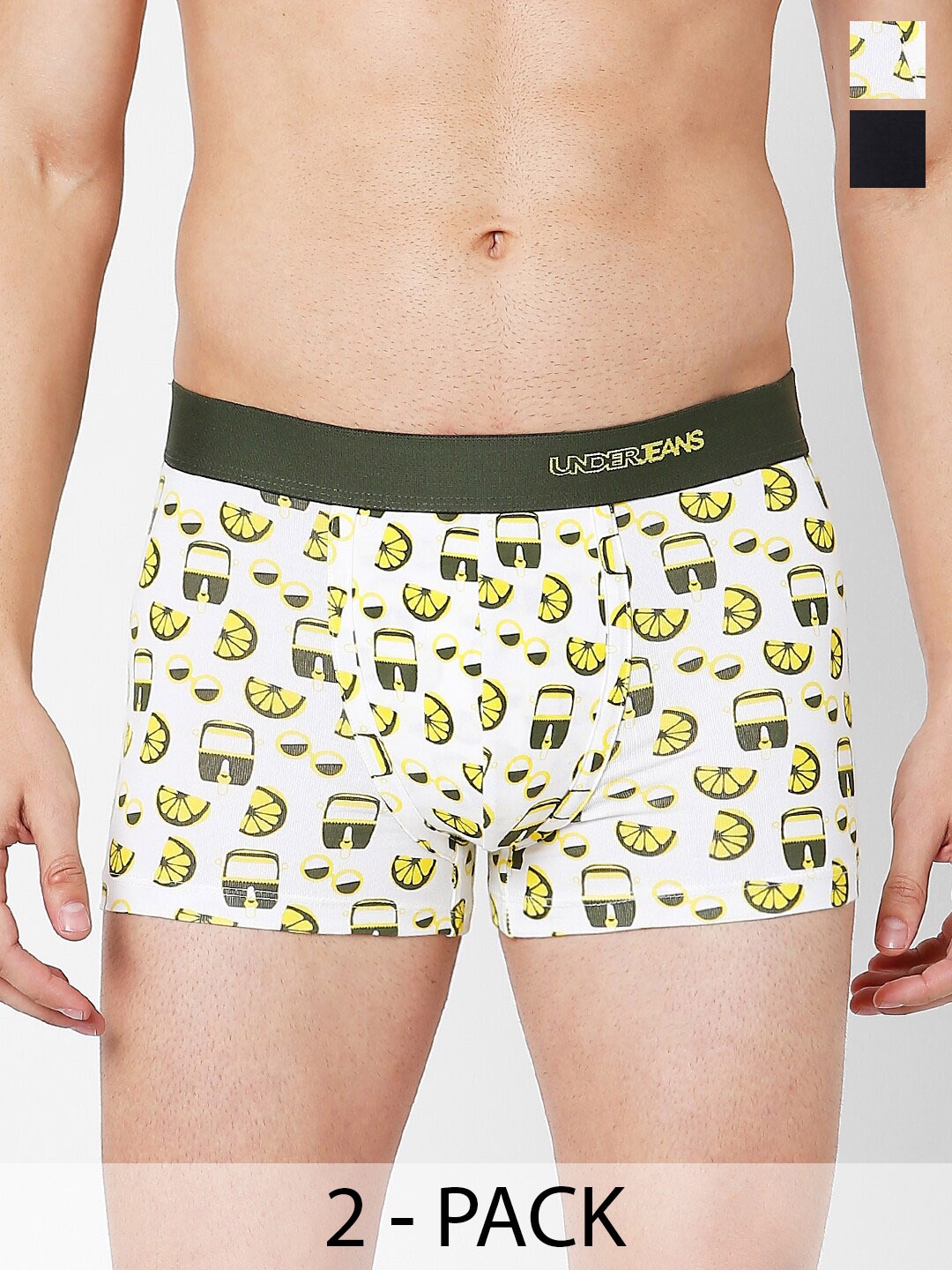 

UnderJeans by Spykar Pack Of 2 Mid Rise Trunks 17858806-1-18592486-1, Green