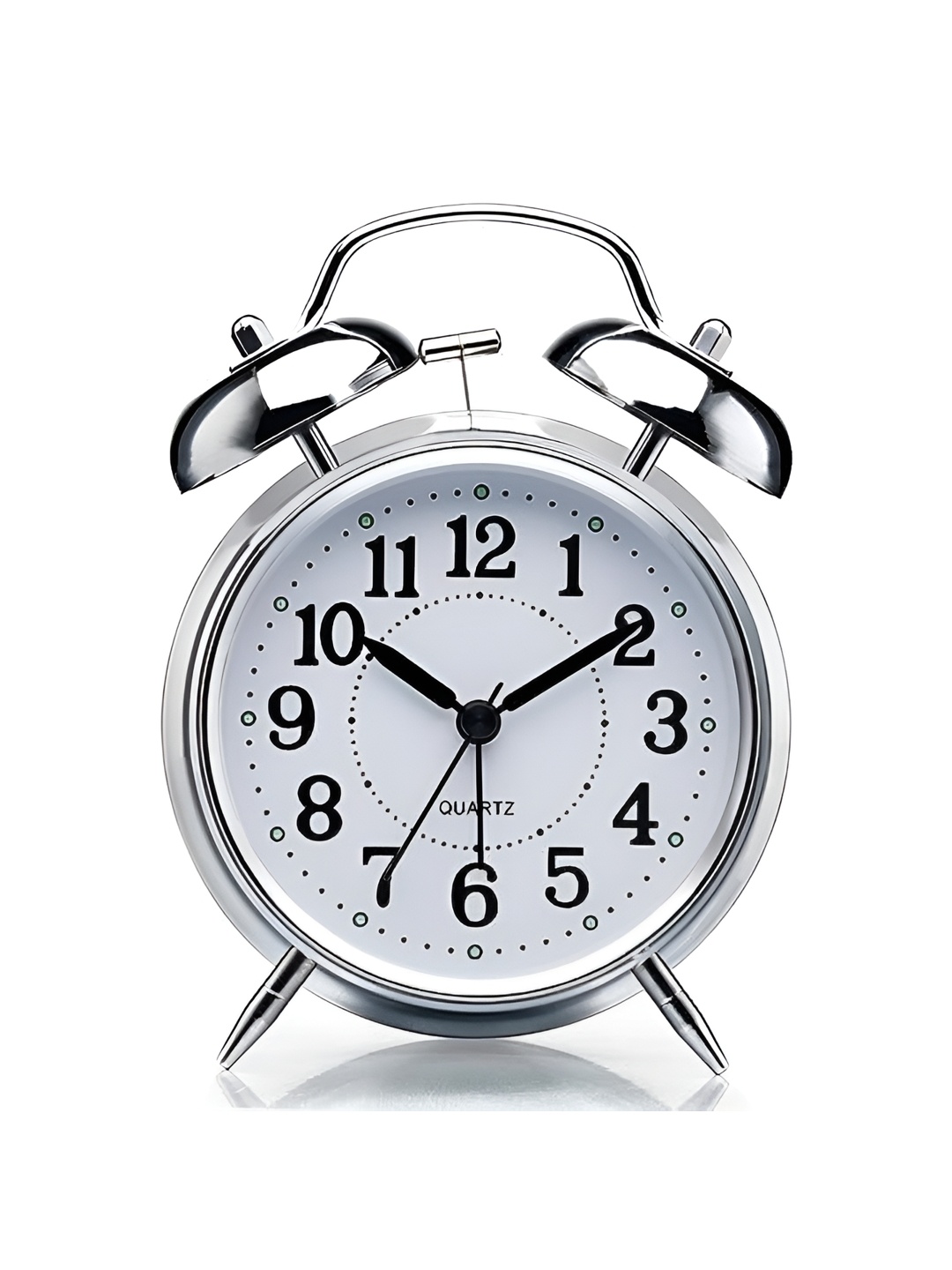 

Empire Mart Silver-Toned & White Vintage Alarm Clock