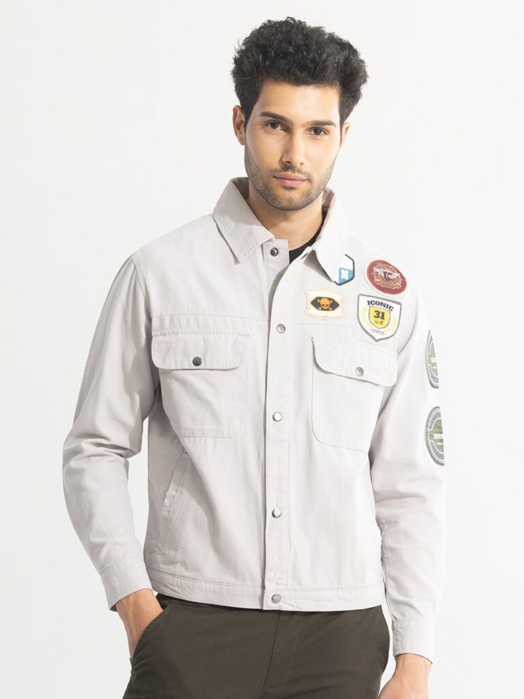 

Snitch Grey Classic Cotton Casual Shirt