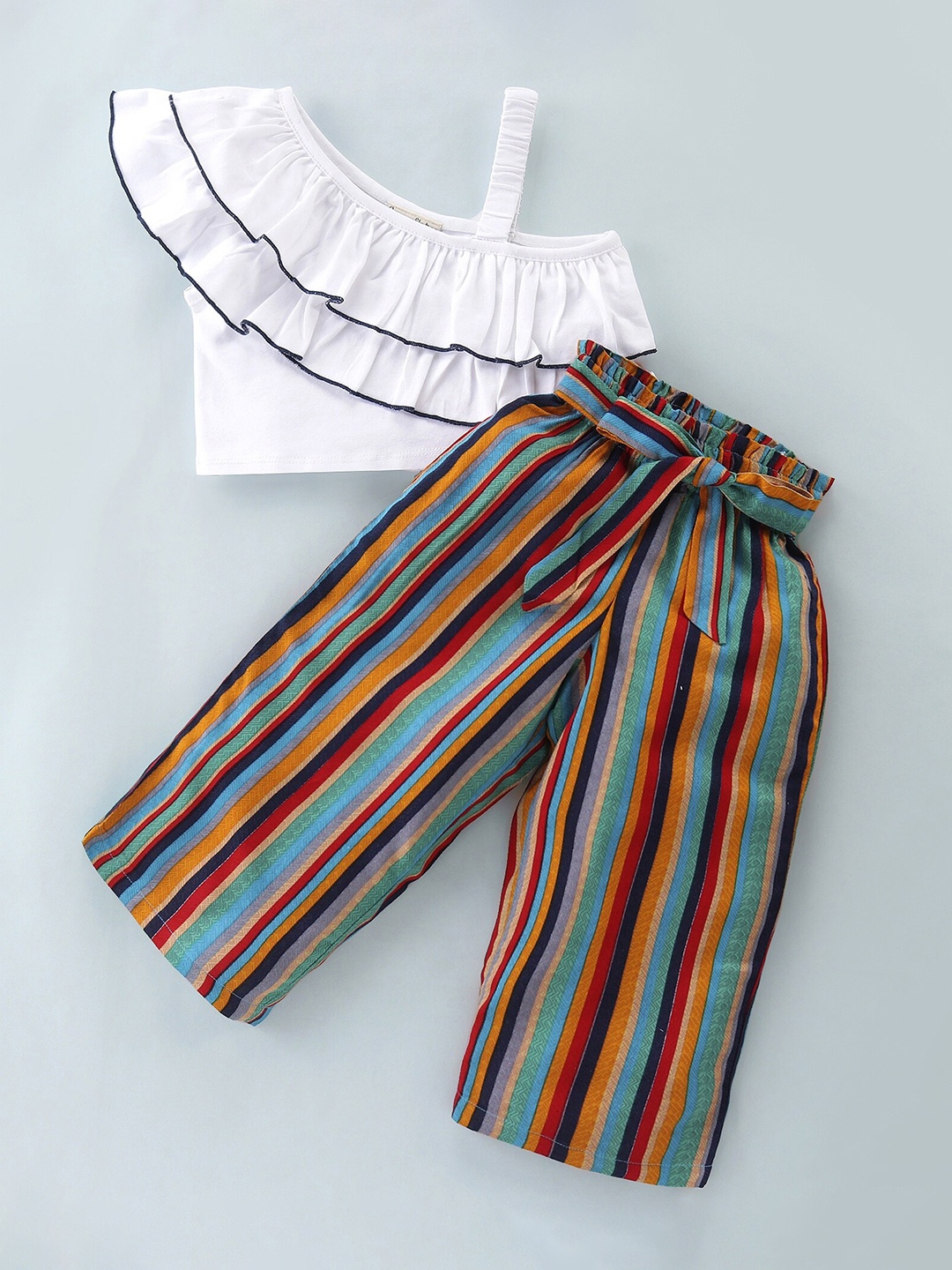 

CrayonFlakes Girls Top With Palazzos, White