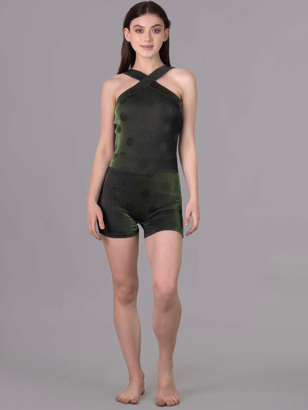 

Keepfit Halter Neck Legsuit, Green