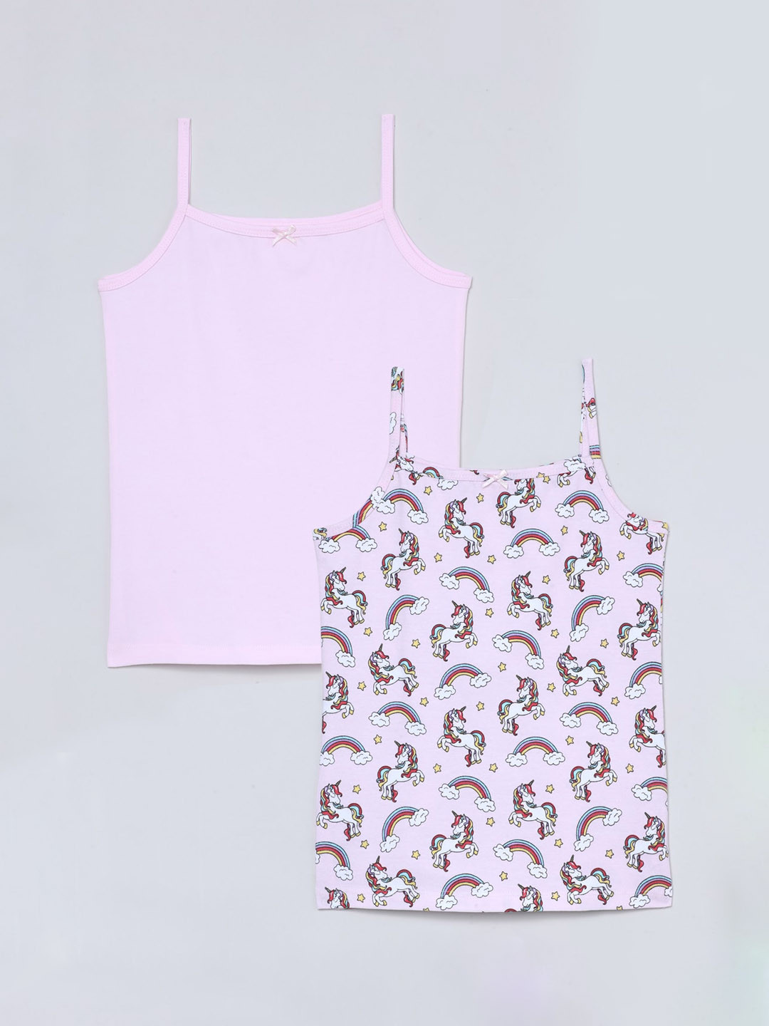 

Charm n Cherish Girls Pack Of 2 Printed Camisoles, Pink