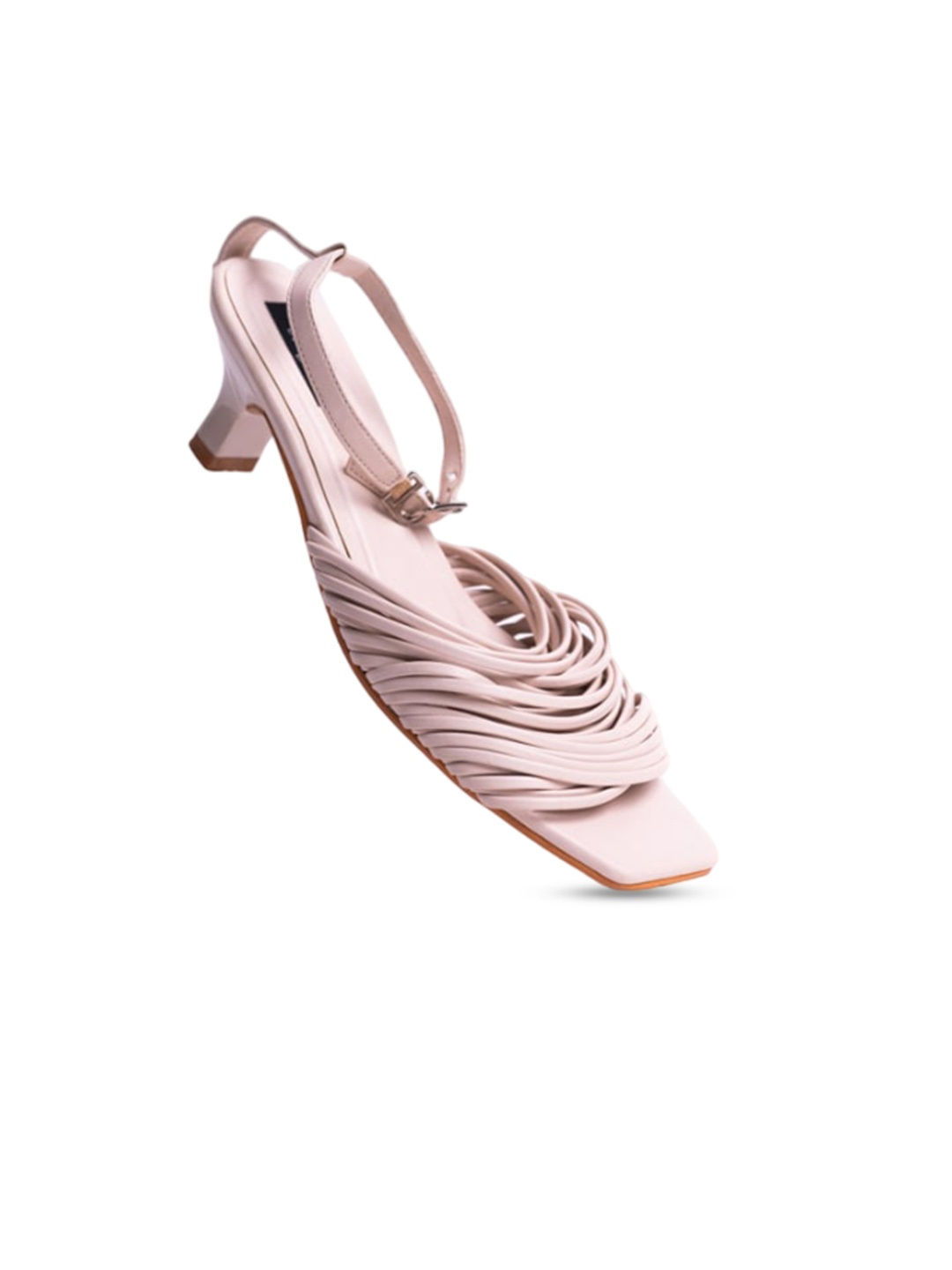 

MAYZE Strappy Ankle Loop Kitten Heels, Cream