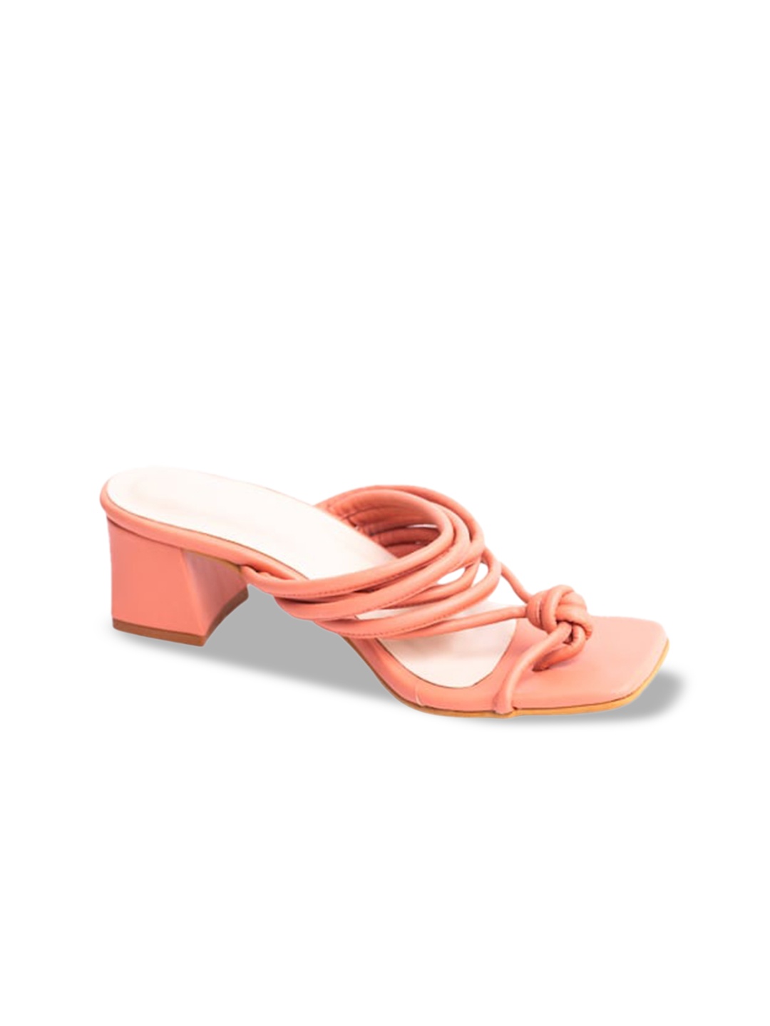 

MAYZE Open Toe Block Heels, Orange