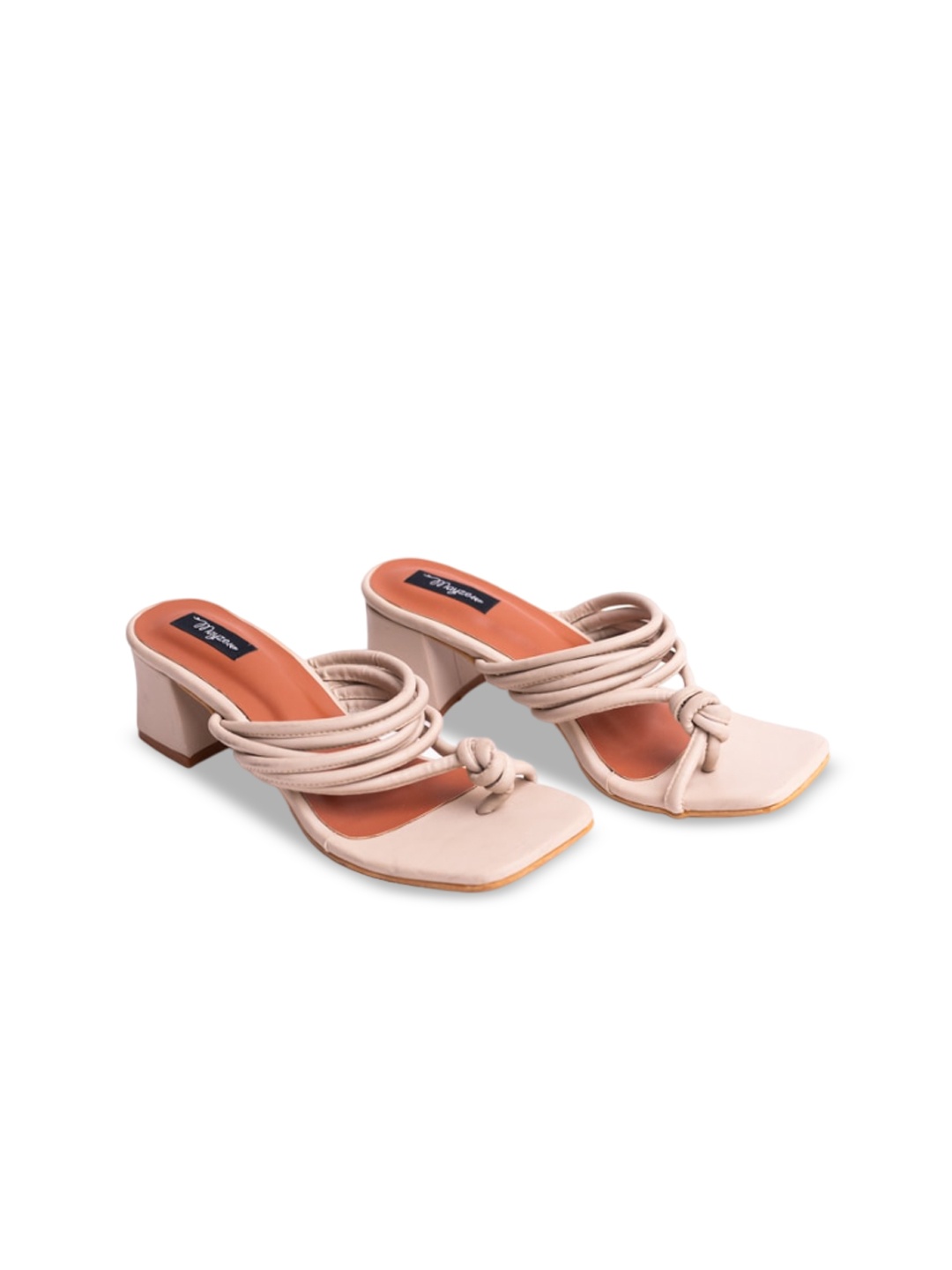 

MAYZE Open Toe Block Heels, Cream