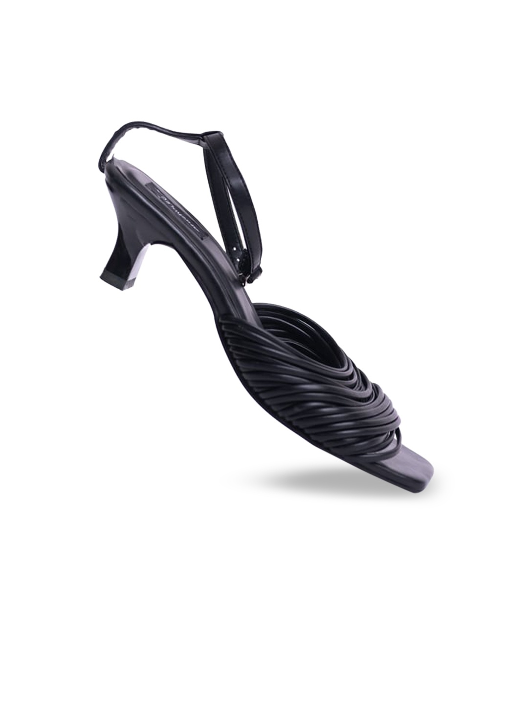 

MAYZE Strappy Ankle Loop Kitten Heels, Black