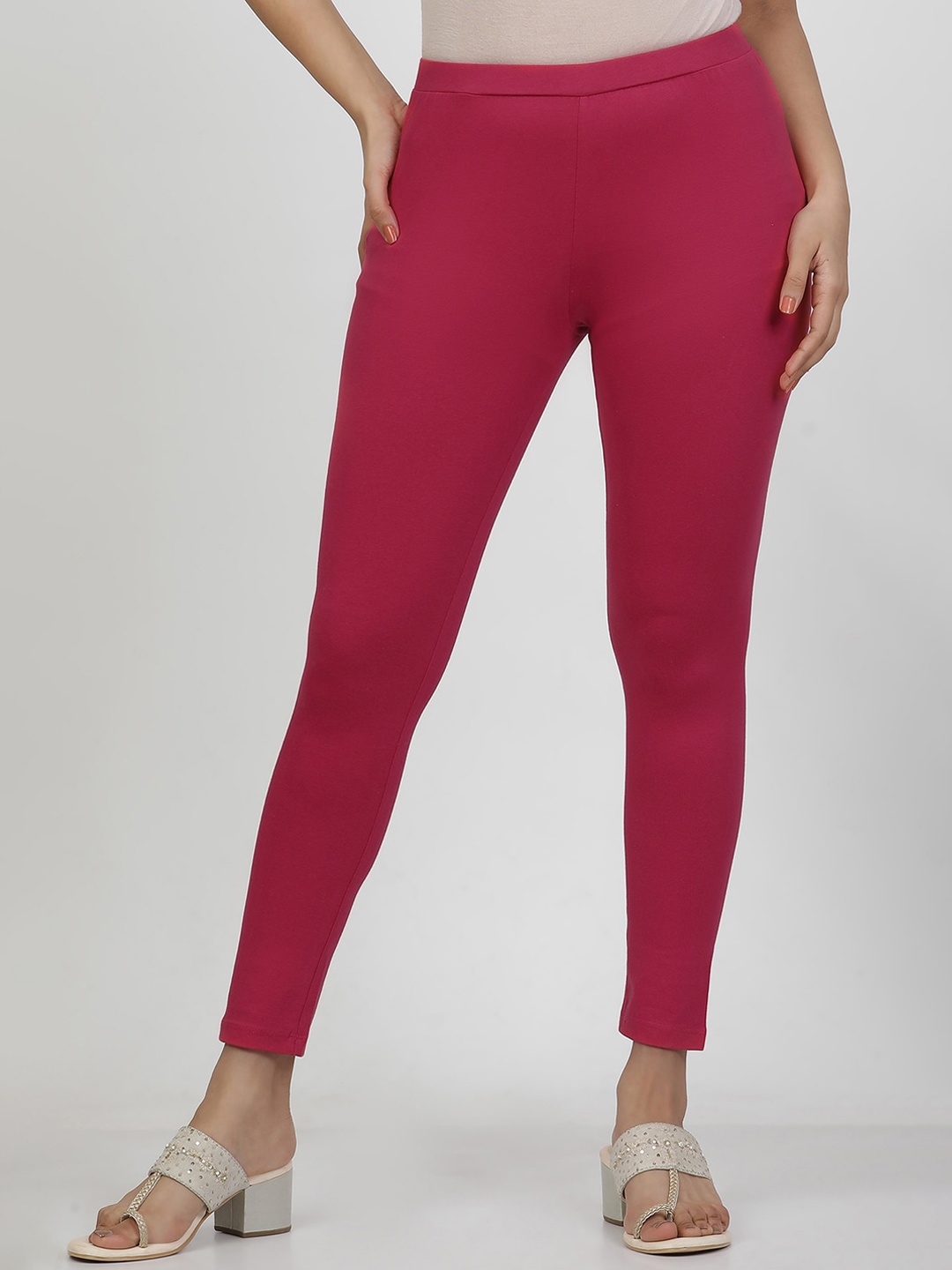 

W Mid Rise Ankle-length Leggings, Pink